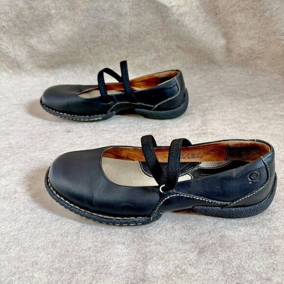 Born black leather Mary Jane comfort shoes womens 9 adjustable strap classic - Picture 3 of 9